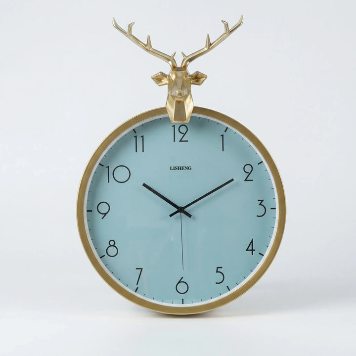 Accent wall clock, round and silent, featuring an elegant design for chic home or office.