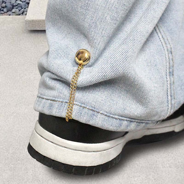 Decorative clothing clips for women, featuring a timeless minimalist design in brushed silver.