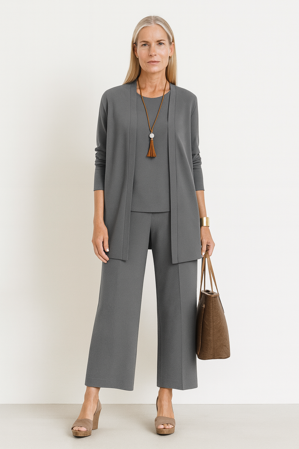 Elegant women's 3-piece versatile outfit set for business casual fashion & comfortable seasonal wear.
