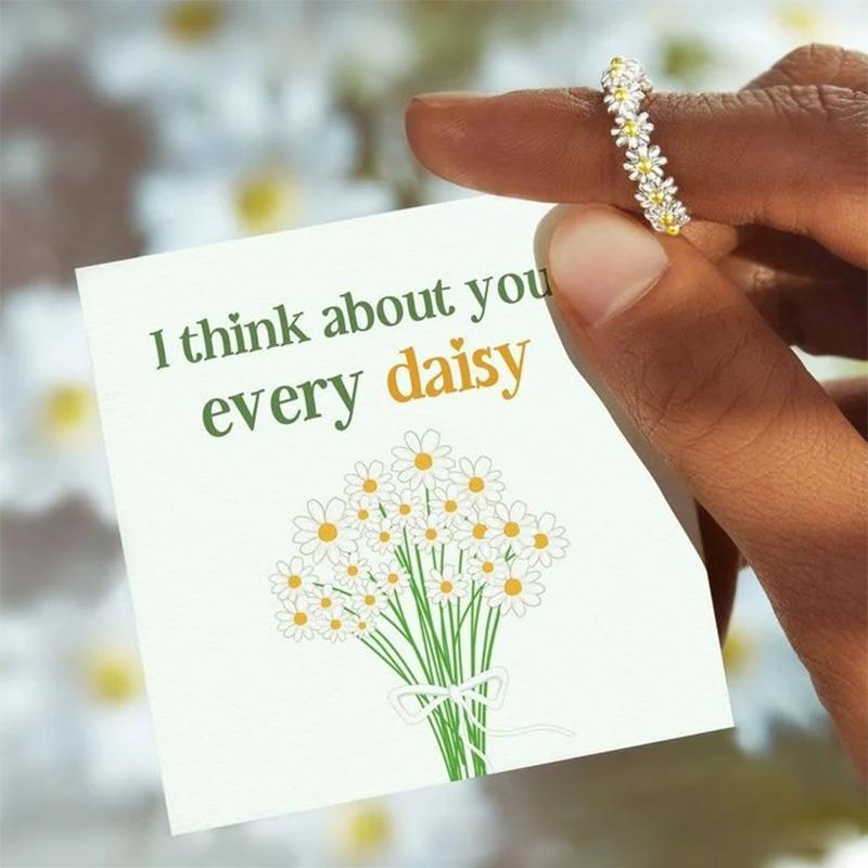 Delicate women's daisy flower ring, adjustable and stylish copper jewelry for any occasion.