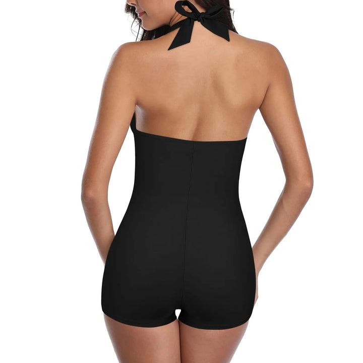 Fashionable backless one-piece swimsuit for women. Elegant beachwear, ideal for stylish pool & summer fun.