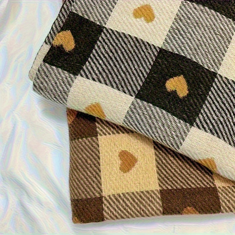 Fashionable women's checkered scarf. Warm polyester accessory for stylish autumn & winter.
