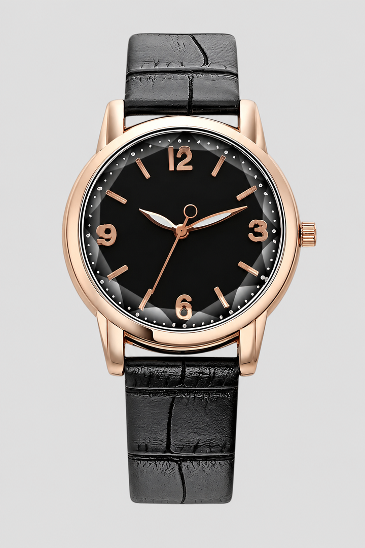 Women's Classic Embossed Strap Watch, a minimalist elegant timepiece designed for style and everyday sophistication.