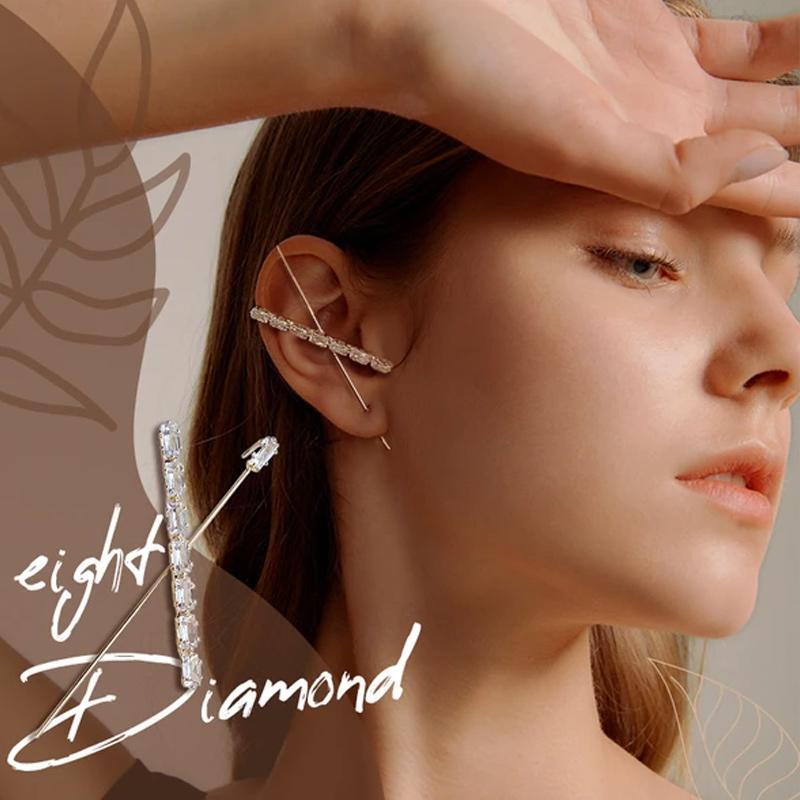 Elegant women's ear wrap crawler earring, a chic accessory with brilliant rhinestone embellishments. Gift ready.