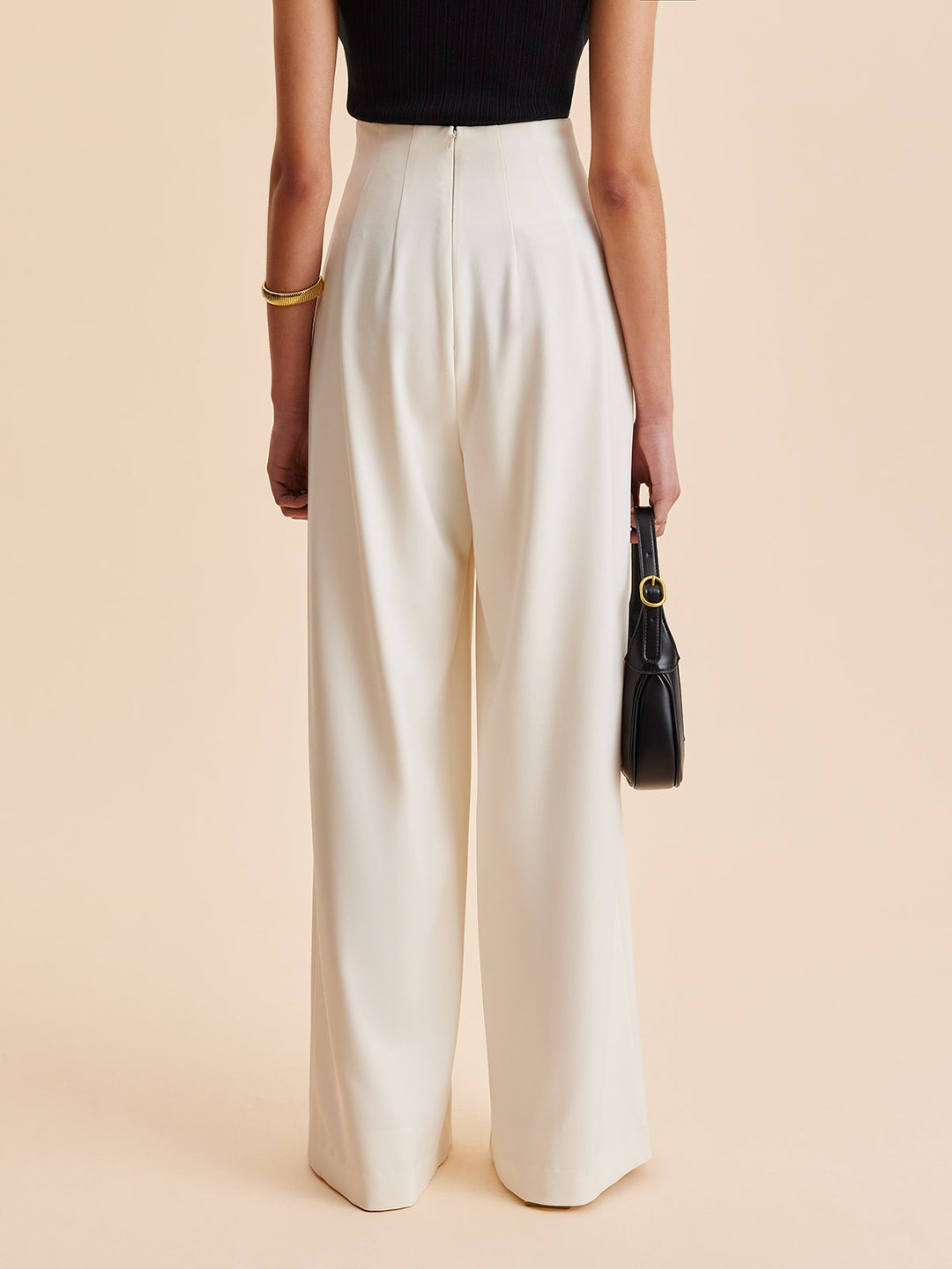 Chic women's stylish high-waist wide-leg pants. Versatile for both casual outings and elegant sophisticated events.