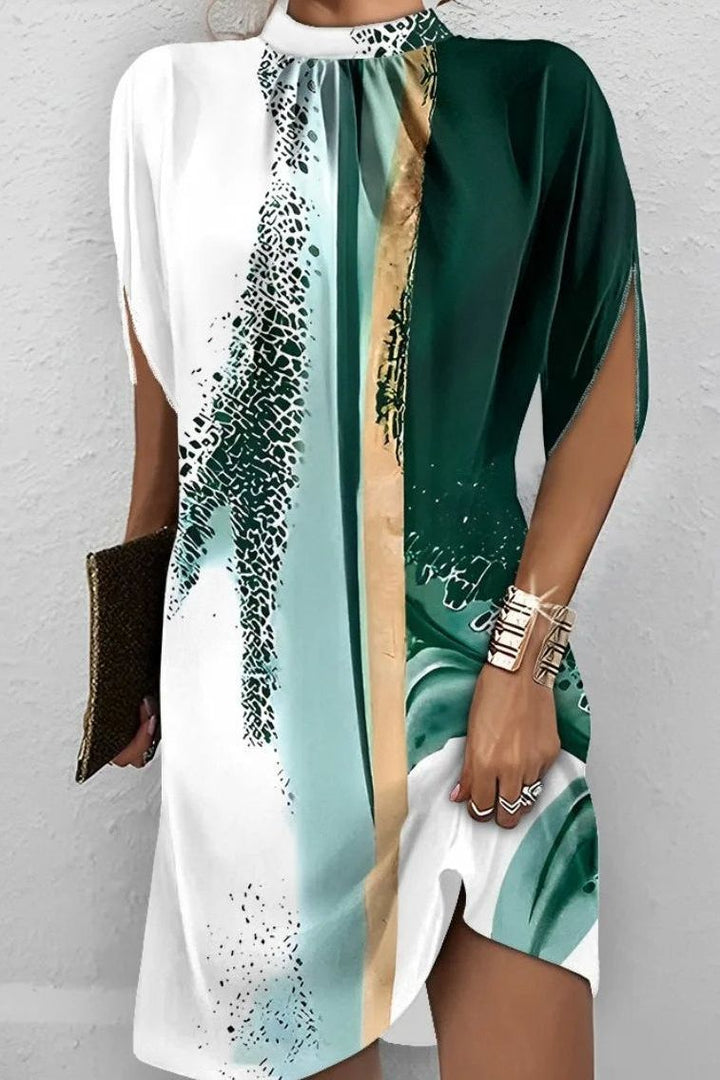 Elegant women's flowing midi dress, perfect for versatile style, comfort, and easy care. Machine washable.