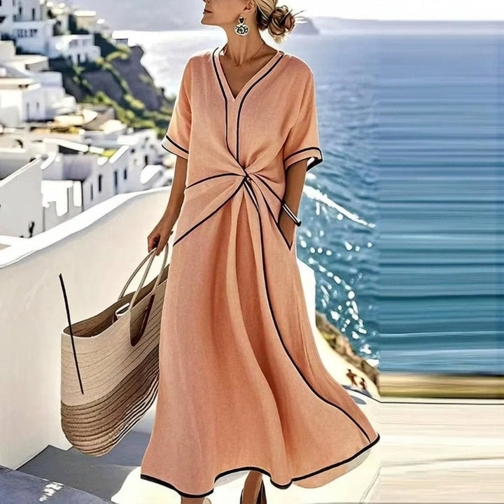 Women's elegant flowy maxi dress, ideal for summer, parties, and special occasion wear.