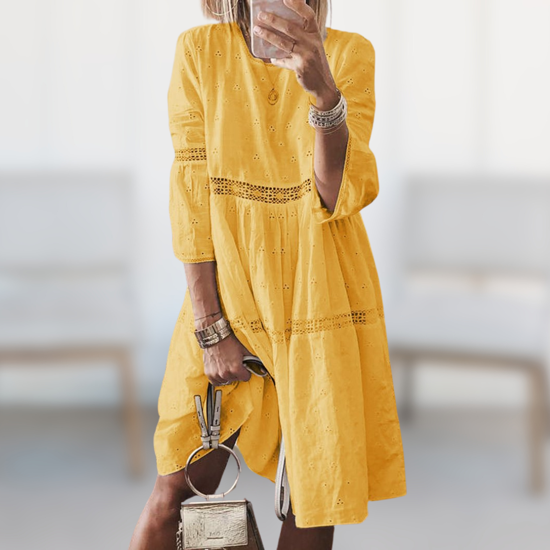 Versatile elegant women's summer dress, a flowy midi perfect for day wear, vacation, or casual spring fashion.