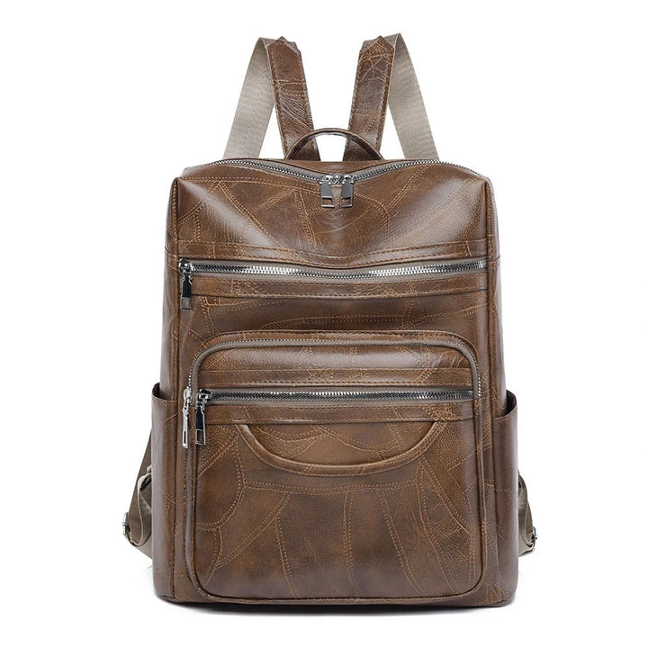 Sophisticated women's genuine leather backpack, a chic and spacious everyday bag for fashion-forward ladies.