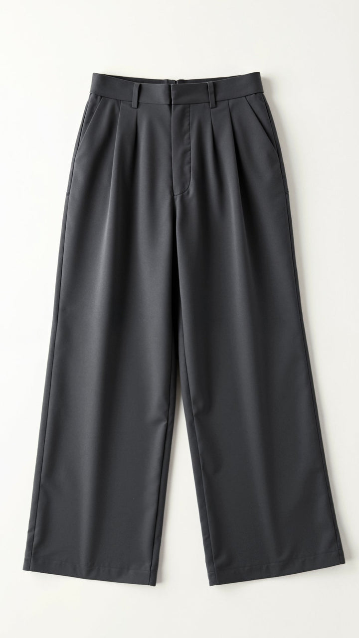 Fashionable women's high-waist wide-leg pants, versatile for both casual outings and elegant office wear.