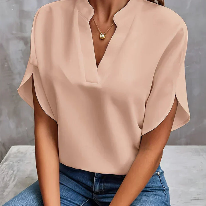 Comfortable, elegant women's blouse. Lightweight long sleeve top; versatile for office wear & casual chic style.