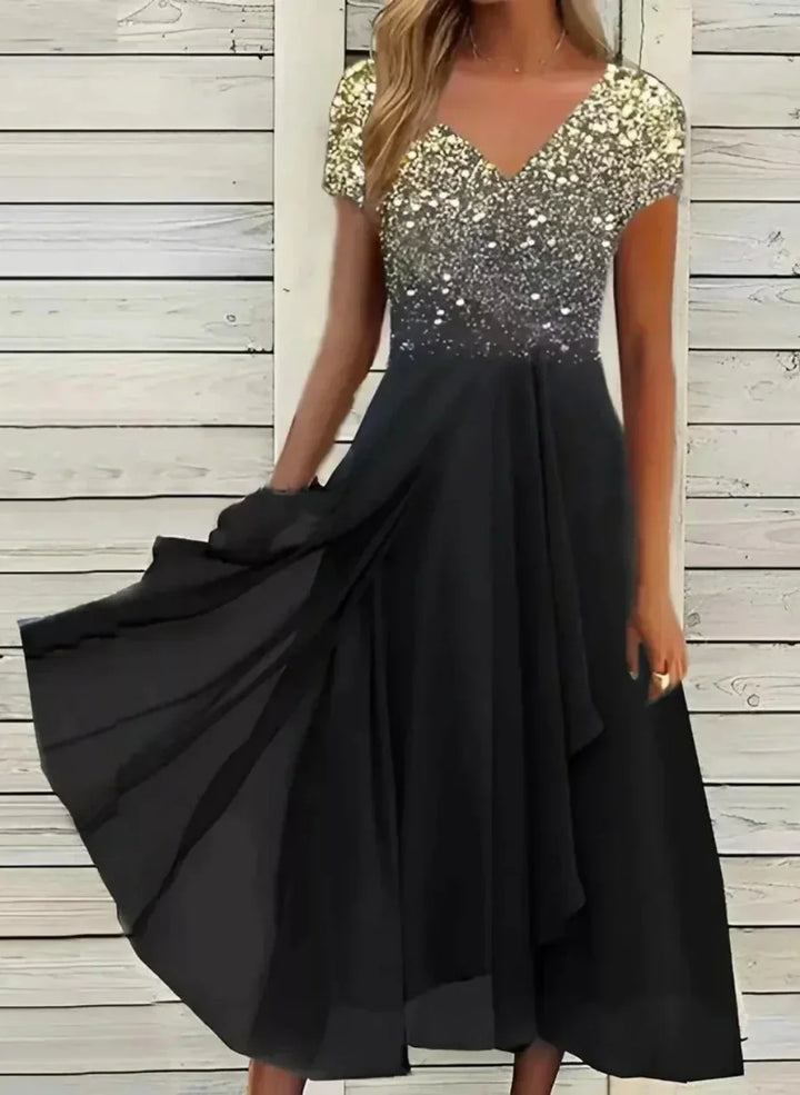 Glamorous women's elegant maxi dress. Perfect party dress or evening gown for special, chic occasions.