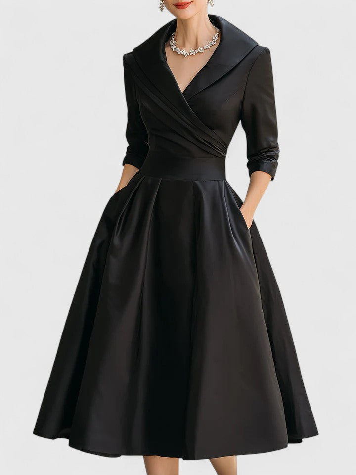 Sophisticated women's midi dress with a flattering fit, ideal for formal wear and special events.