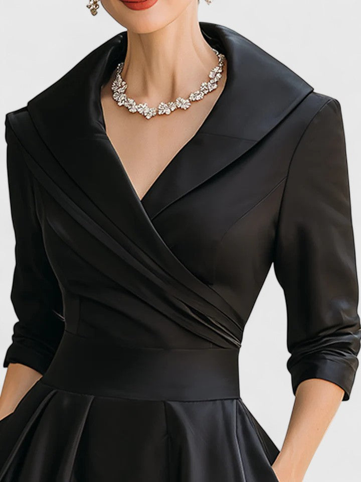 Chic women's cocktail midi dress, perfect for parties, evening events, and wedding guests.