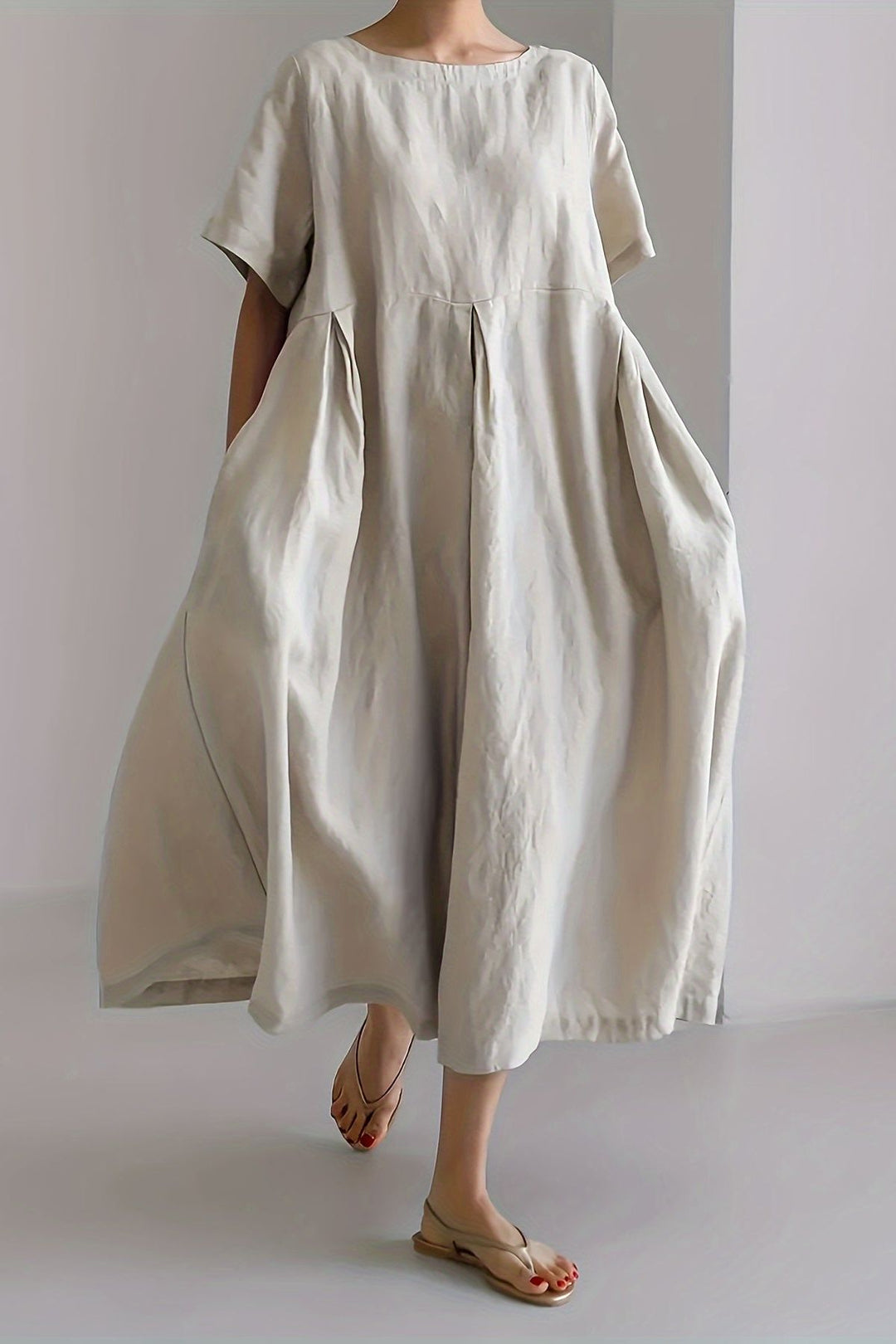 Apricot elegant midi dress for women, ideal semi-formal occasion wear, cocktail or summer party.