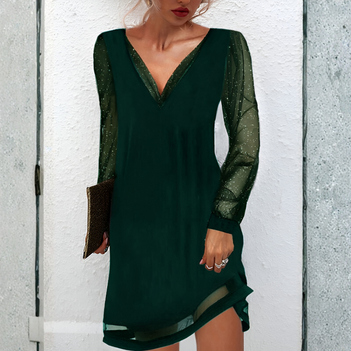 Chic women's elegant midi dress, a sophisticated and timeless piece for versatile formal or casual fashion.