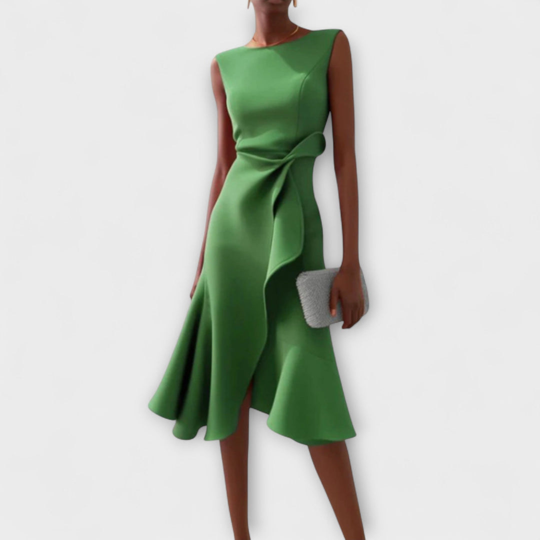 Stunning women's elegant midi dress, perfect for weddings, parties, and formal occasions.