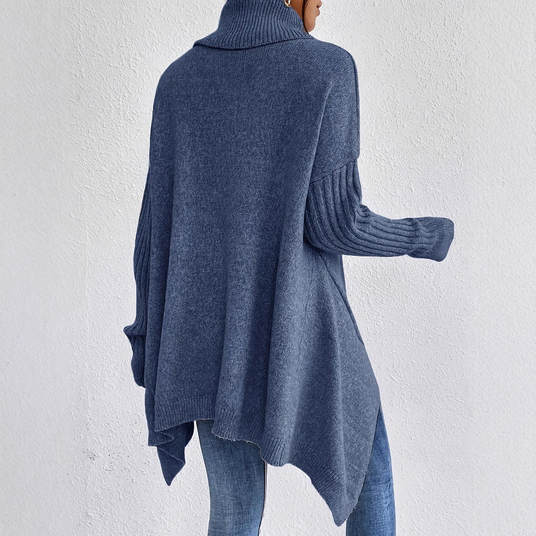 Luxurious women's cashmere turtleneck sweater, a warm and stylish knitwear piece for cold weather.