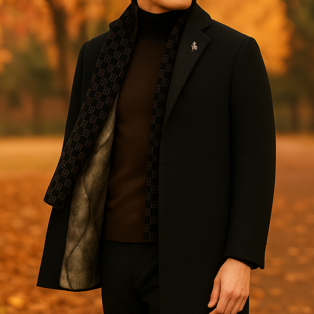 Sophisticated women's premium wool blend jacket with faux fur trim, ideal for classic winter fashion.