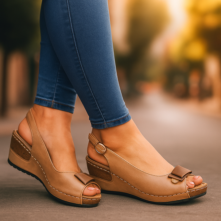 Stylish women's slingback wedge sandals, offering both comfort and elegance for any occasion