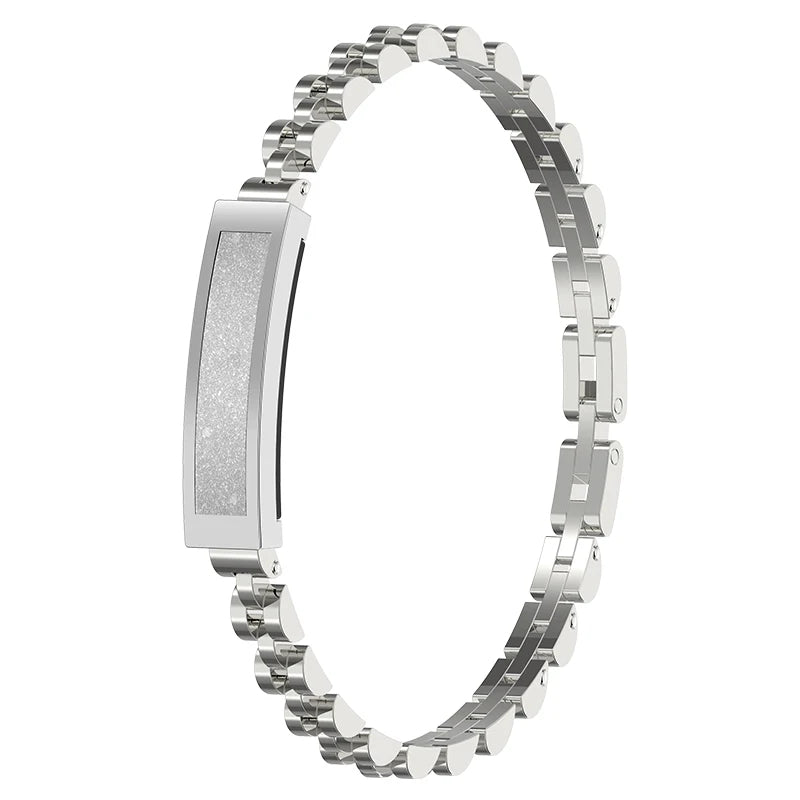 Premium women's elegant smart bracelet. Stylish fitness tracker, health monitor & activity alerts. Smart jewelry.