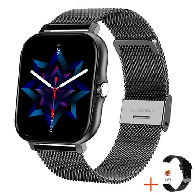 Silver women's elegant smartwatch for comprehensive health monitoring, fitness tracking & daily smart use.