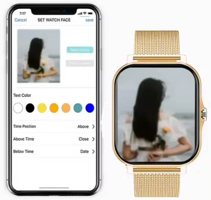 Elegant women's smartwatch with customizable watch faces. A smart health & fitness tracker for daily wear.