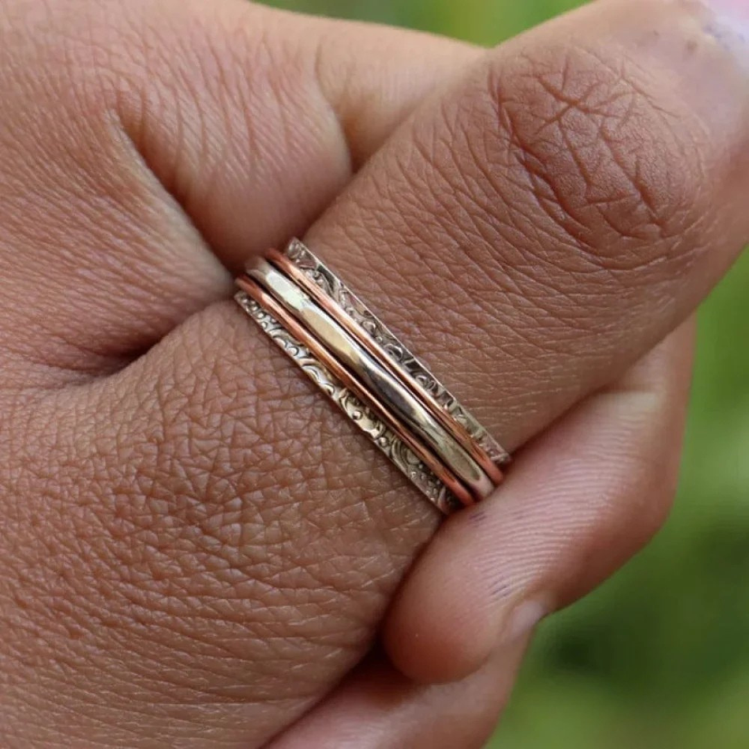 Elegant women's timeless gold ring, perfect for everyday wear or stacking. A beautiful fashion accessory.
