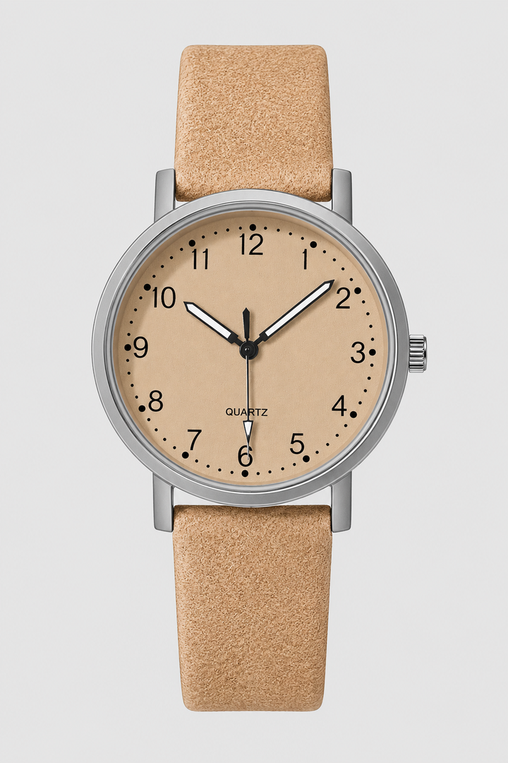 Elegant women's vintage style watch with a classic leather strap. Timeless wrist accessory, perfect for her.