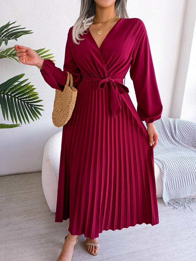 Elegant women's wrap maxi dress with a flowy silhouette, perfect for summer parties & special occasions.