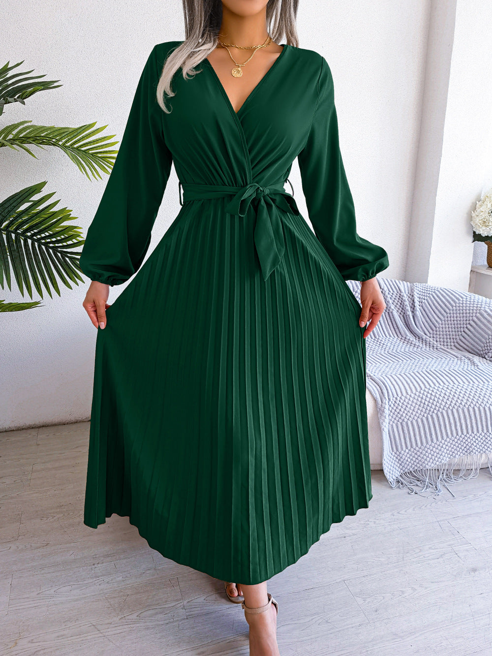 Beautiful summer maxi dress for women, a graceful wrap design with flowy fabric, great for any elegant event.
