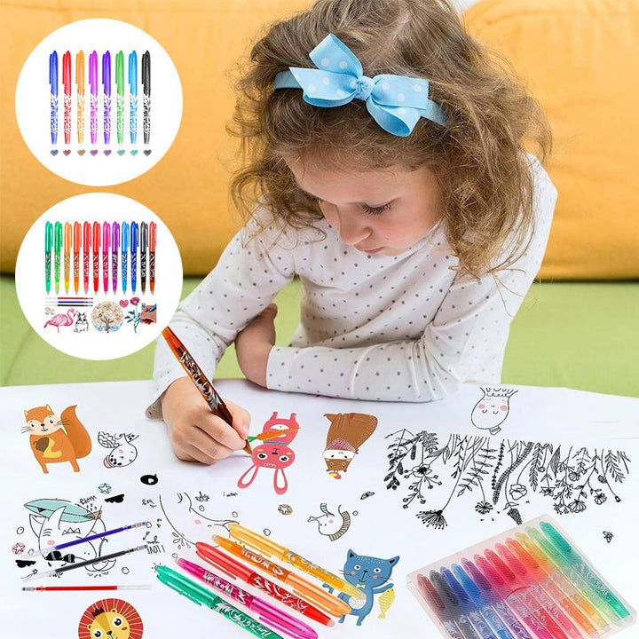 Erasable gel pens, fine point, smooth ink, assorted colors, ideal for school supplies & office stationery