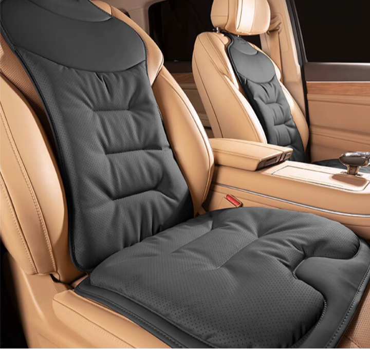 Ergonomic car back support cushion for lumbar pain relief & improved driving posture.