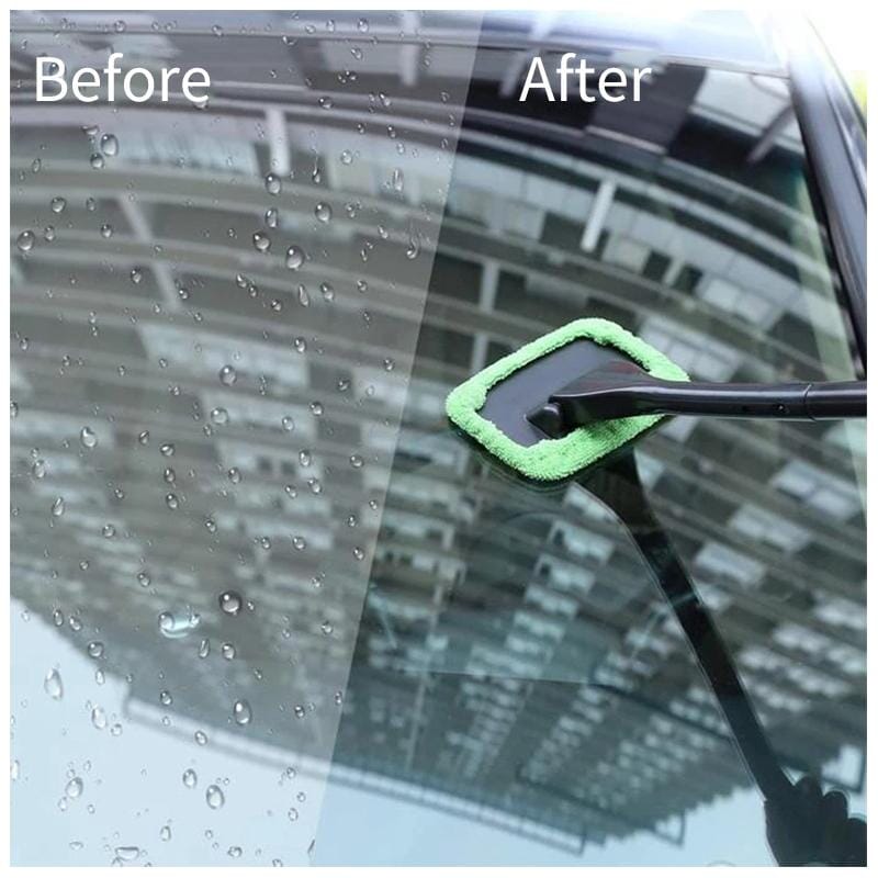 Microfiber cleaning pad attachment for car windshield cleaner, ideal for streak-free glass surfaces.