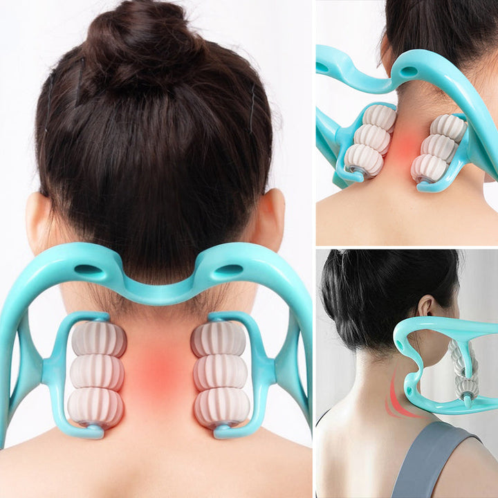Top-down view of the ergonomic neck massager, highlighting curves.