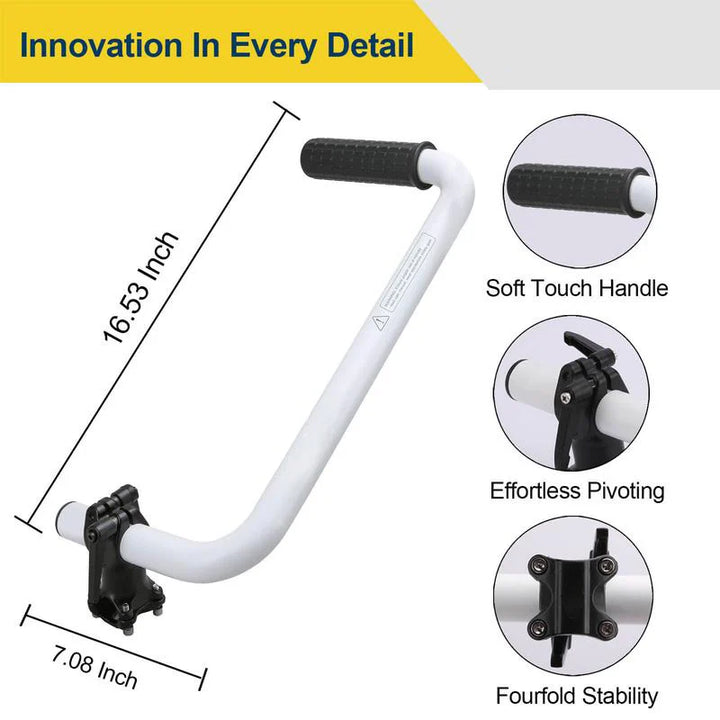 Side view of an ergonomic trimmer grip, a practical lawn care accessory for better control