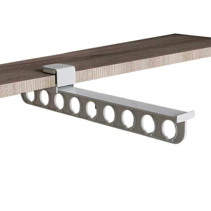 Household extendable shelf, a durable plastic organizer for all your wardrobe needs.