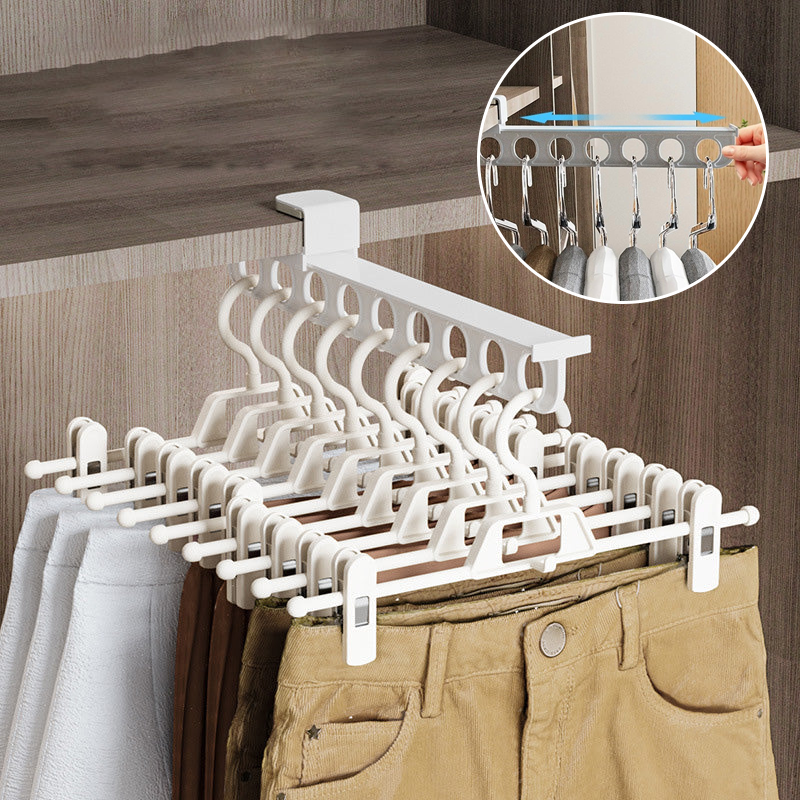 Unisex extendable shelf, perfect for optimizing closet organization & storage solutions.