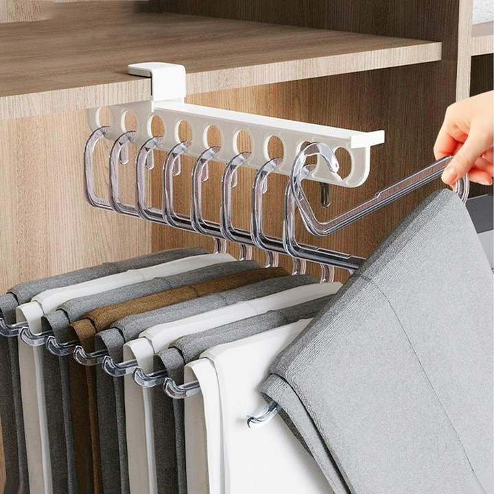 Adjustable closet storage shelf, a versatile household item for home organization.