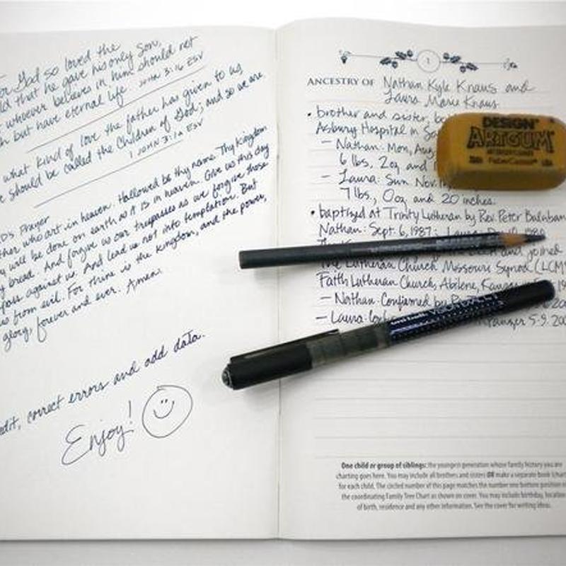 Gift-wrapped Family Ancestry Keepsake Journal, presented as an ideal keepsake gift for those interested in family history.