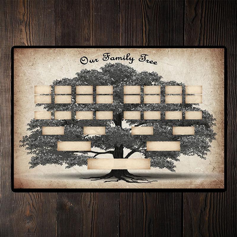 Open Family Ancestry Keepsake Journal showing blank pages for recording ancestors and family history notes.