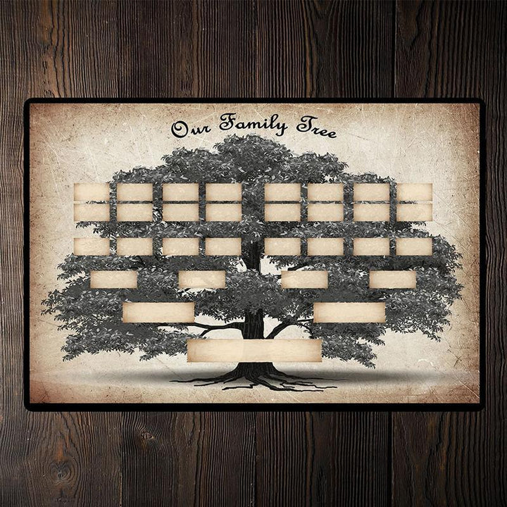 Open Family Ancestry Keepsake Journal showing blank pages for recording ancestors and family history notes.