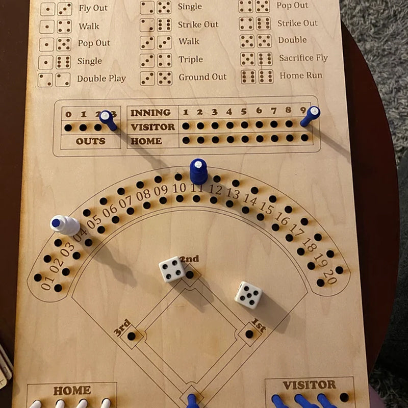 Gift for family: Family Baseball Dice Board Game, a classic wooden toy and strategy game