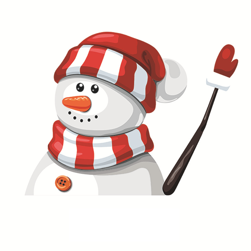 Festive Christmas Snowman rear wiper decal for car, holiday auto accessory