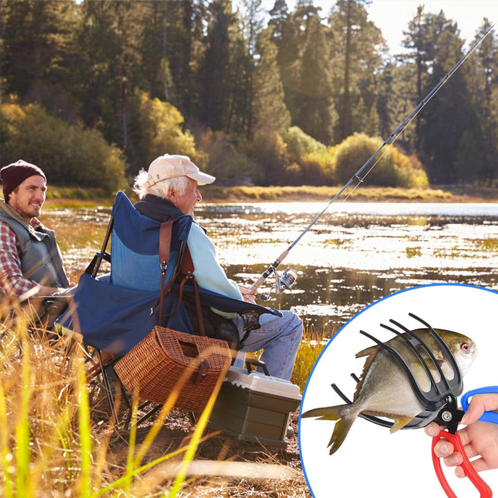 Durable fishing gripper tool integrated with pliers, perfect for safe fish handling