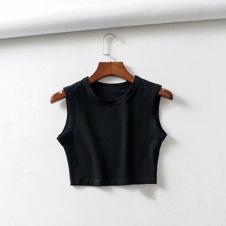 Lightweight, fitted women's sleeveless crop top, ideal for ultimate summer comfort.