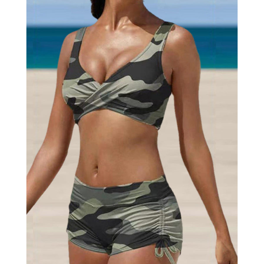 Fade-resistant women's high-waist two-piece bikini. Flattering design, comfortable for any summer beach vacation.