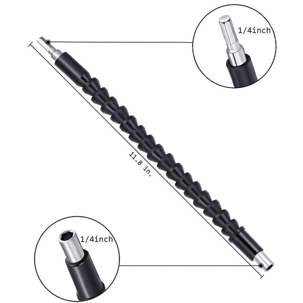 Flexible drill shaft extension for screwdrivers and hex bits, essential hardware for home improvement.