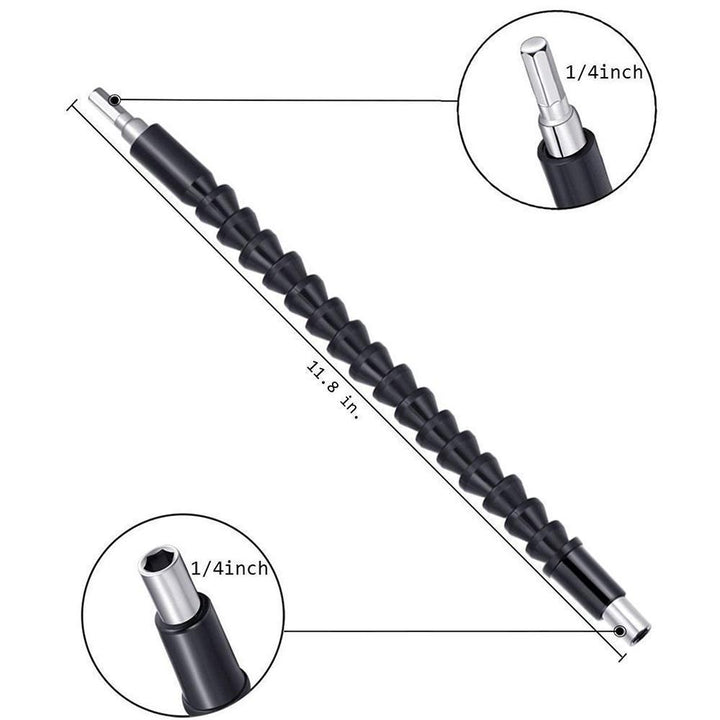 Flexible drill shaft extension for screwdrivers and hex bits, essential hardware for home improvement.