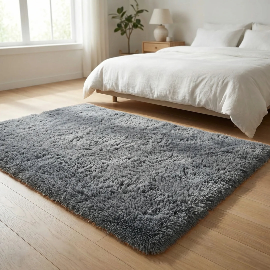 Flowique low pile indoor area rug with elegant wave pattern, non-slip, perfect for entryway or bathroom decor.